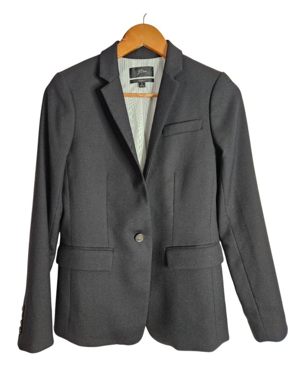 J.Crew Regent Wool Blend Single Button Tailored Blazer Womens Size 2 Careerwear